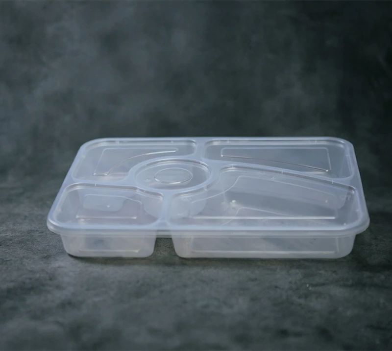 American-style 5-Compartment Squre Food Containerr   AS-5C-658   1050ml