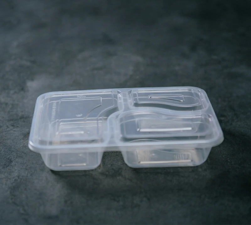 American-style 3-Compartment Squre Food Containerr   AS-F-3C  850ml